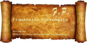 Frankovits Petronella névjegykártya